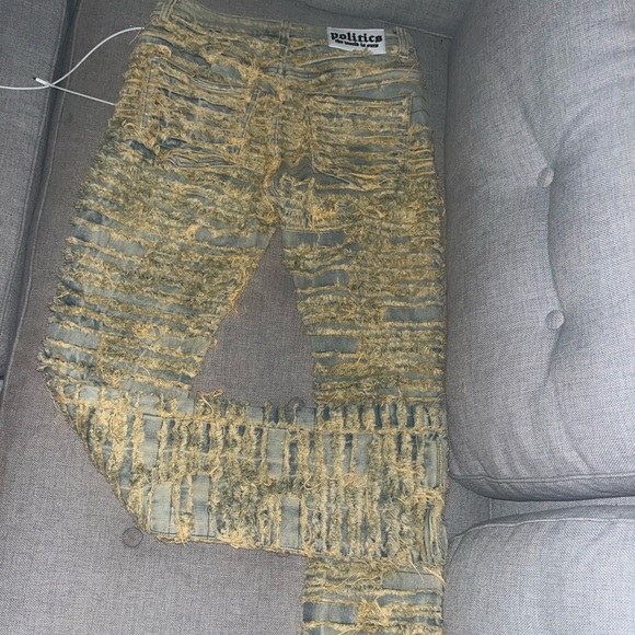 POLITICS JEANS ( THRASHED YELLOW) - Picture 2 of 5